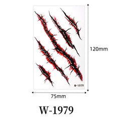 Halloween horror surgical thread wound tattoo sticker