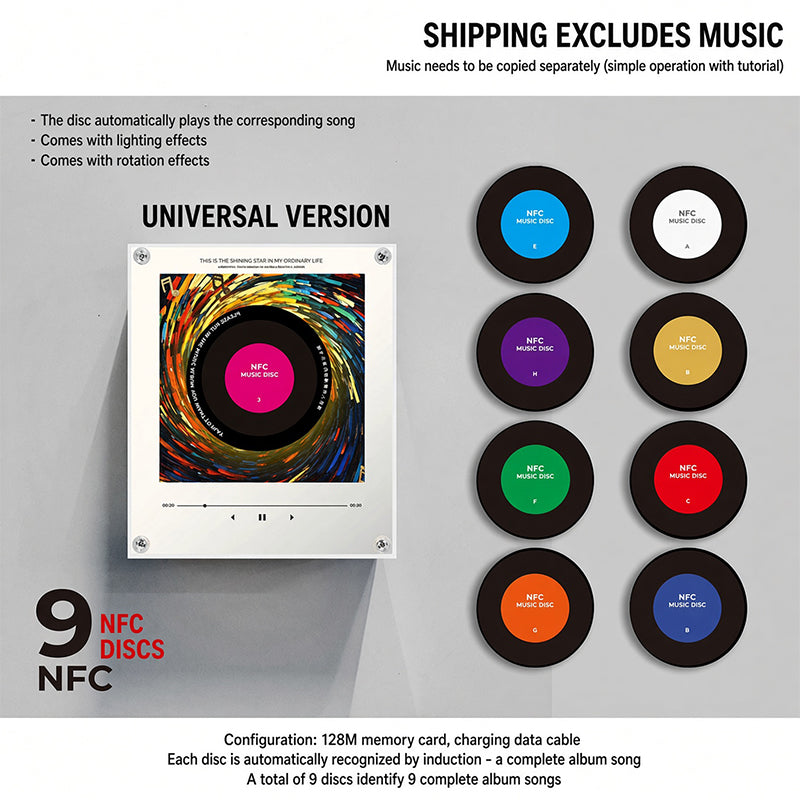 NFC-powered music fridge sticker with vinyl record rotating night light magnetic DIY song
