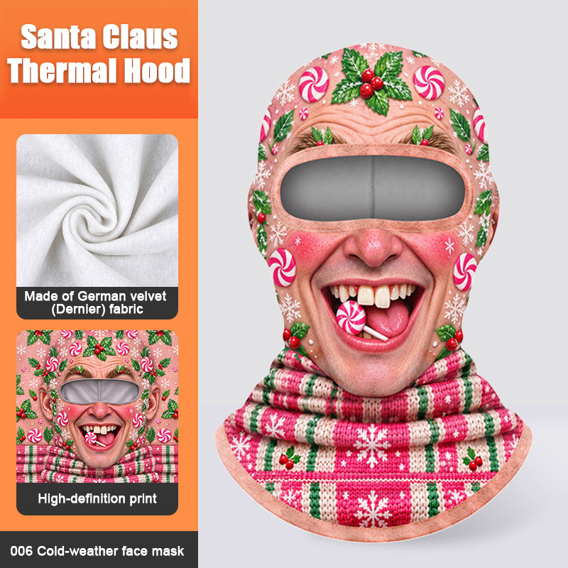 Christmas Balaclava Full Face Mask for Men Women – Funny Santa Thermal Ski Mask, Windproof Warm Fleece Winter Face Cover with Neck Protection, Holiday Gift