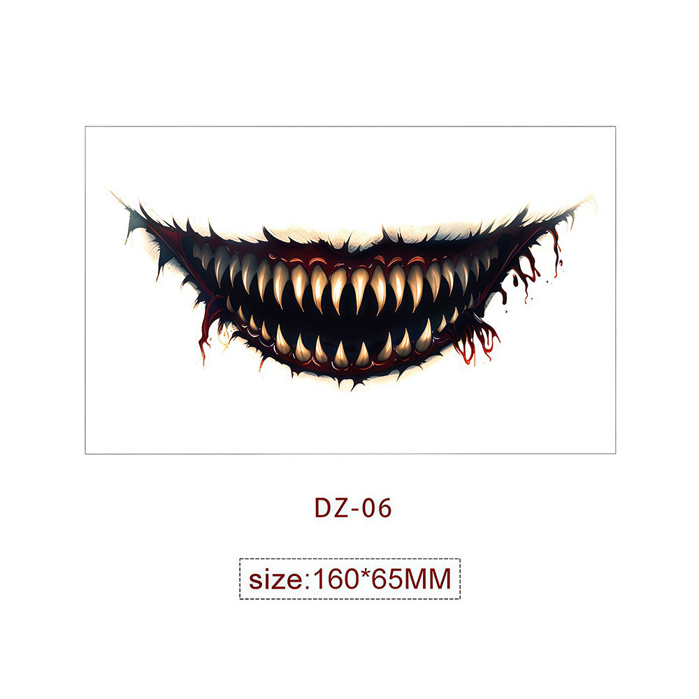 Halloween Tattoo - Terrifying and Thrilling Big Mouth Tattoo Sticker