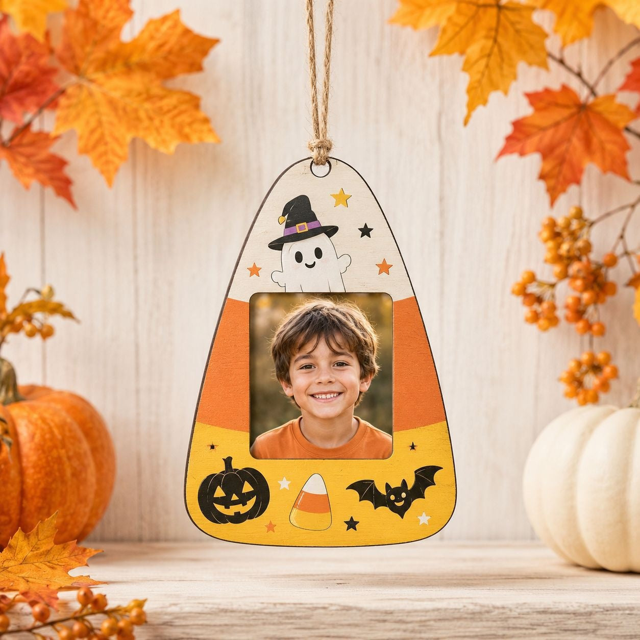 Halloween wooden photo frame decorations, wall-mounted photo frames, suitable for indoor decoration