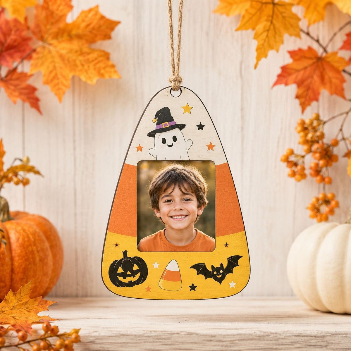 Halloween wooden photo frame decorations, wall-mounted photo frames, suitable for indoor decoration