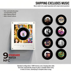 NFC-powered music fridge sticker with vinyl record rotating night light magnetic DIY song