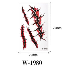 Halloween horror surgical thread wound tattoo sticker