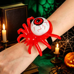 Halloween glowing spider lantern, eye-shaped candles, skull wristbands, handbands lights