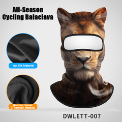 All-Season Cycling Balaclava Face Mask – Breathable Ice Silk & Thermal Velvet Ski Mask, Full Coverage Animal Print Neck Gaiter for Men Women, Motorcycle Helmet Liner for Skiing Riding Hiking