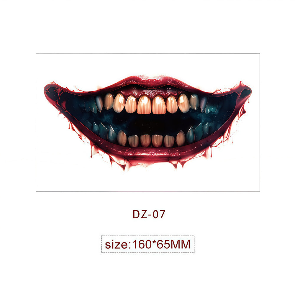 Halloween Tattoo - Terrifying and Thrilling Big Mouth Tattoo Sticker