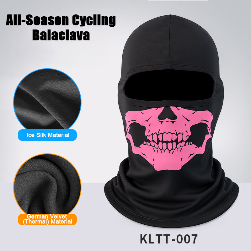 Skull Balaclava Full Face Mask for Men Women, Summer Cooling Ski Mask UV Sun Protection Face Cover, Moisture Wicking Breathable Balaclava Hood with Reflective Strip for Motorcycle Riding
