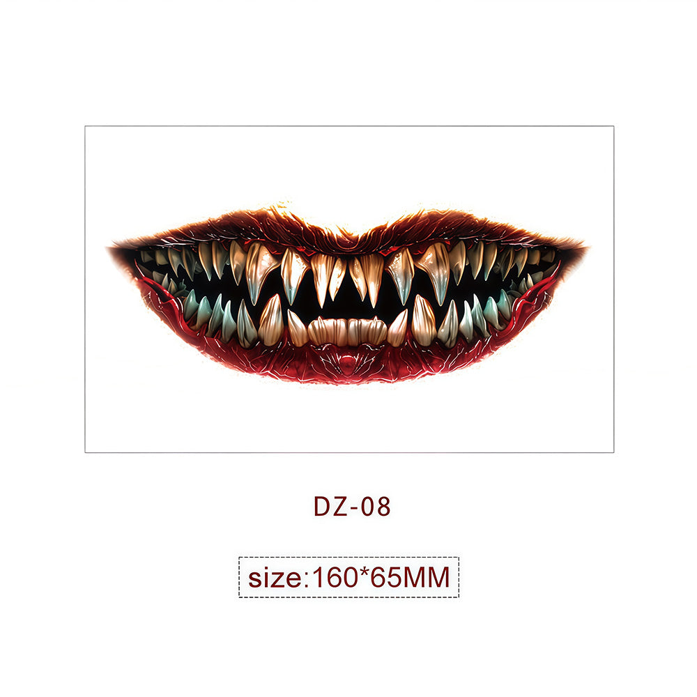 Halloween Tattoo - Terrifying and Thrilling Big Mouth Tattoo Sticker