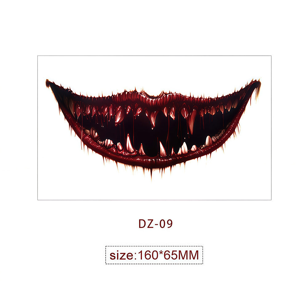 Halloween Tattoo - Terrifying and Thrilling Big Mouth Tattoo Sticker