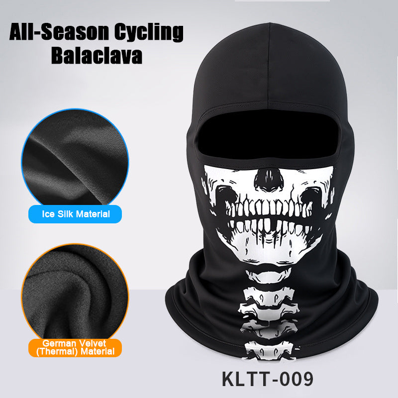 Skull Balaclava Full Face Mask for Men Women, Summer Cooling Ski Mask UV Sun Protection Face Cover, Moisture Wicking Breathable Balaclava Hood with Reflective Strip for Motorcycle Riding