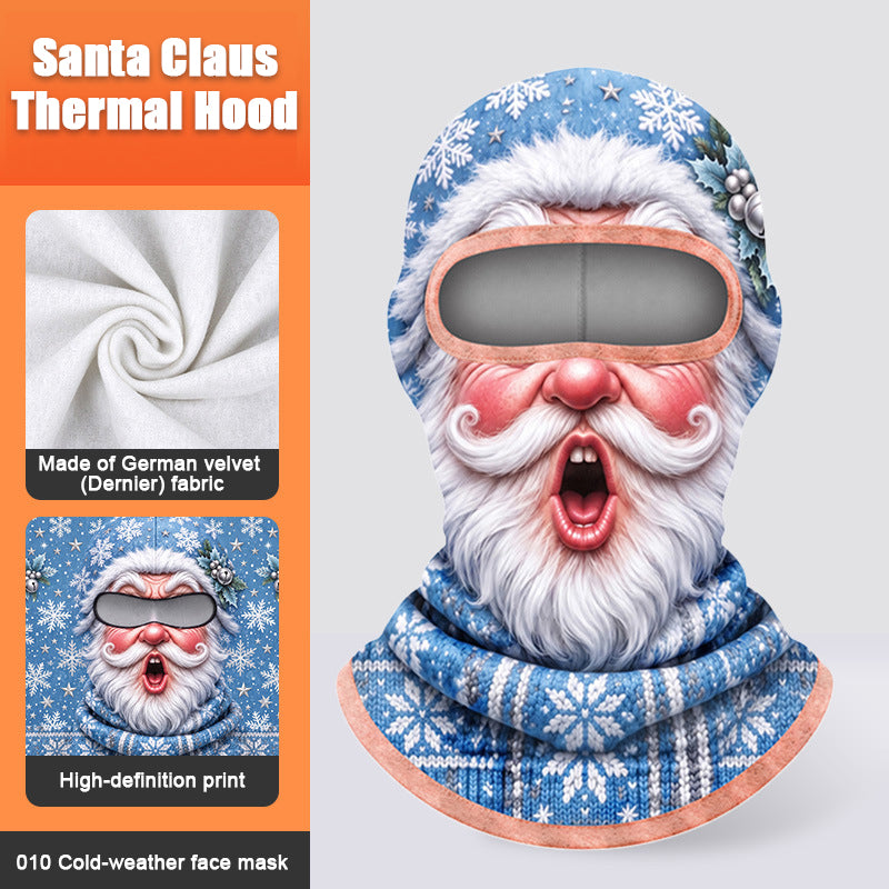 Christmas Balaclava Full Face Mask for Men Women – Funny Santa Thermal Ski Mask, Windproof Warm Fleece Winter Face Cover with Neck Protection, Holiday Gift
