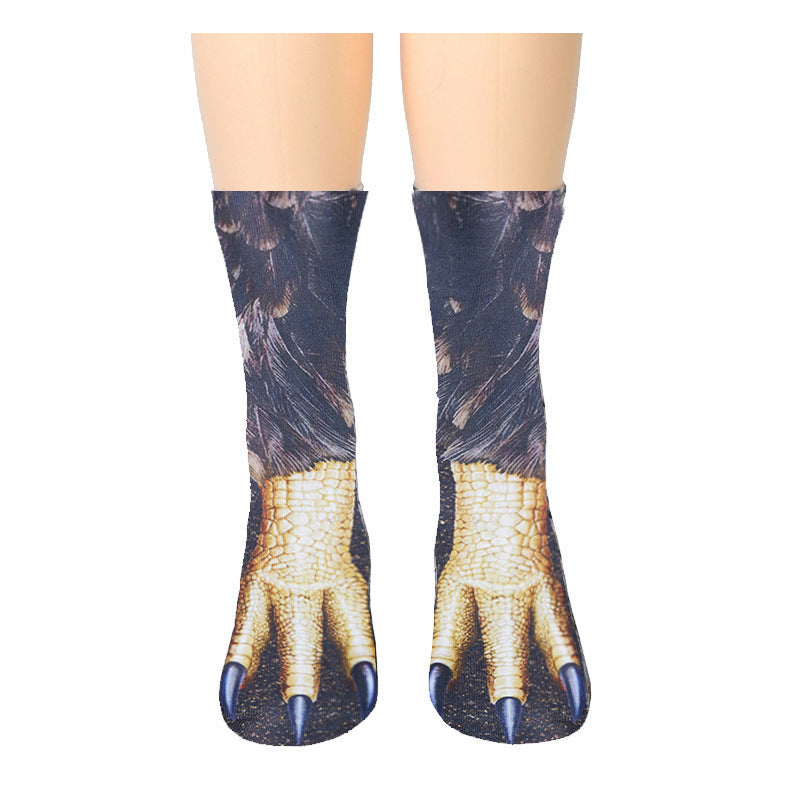3D Animal Paw Print Socks, Novelty Realistic Animal Feet Crew Socks, Funny Tiger Cat Dog Paw Socks for Halloween Cosplay Party, Prank Gift for Men Women