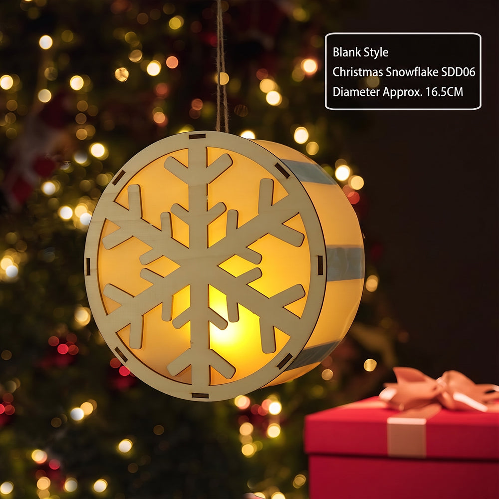 Lighted Wooden Reindeer Christmas Ornament, DIY Color Painting Elk Hanging Lamp, LED Wooden Christmas Tree Hanging Decoration for Holiday Decor