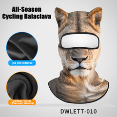 All-Season Cycling Balaclava Face Mask – Breathable Ice Silk & Thermal Velvet Ski Mask, Full Coverage Animal Print Neck Gaiter for Men Women, Motorcycle Helmet Liner for Skiing Riding Hiking