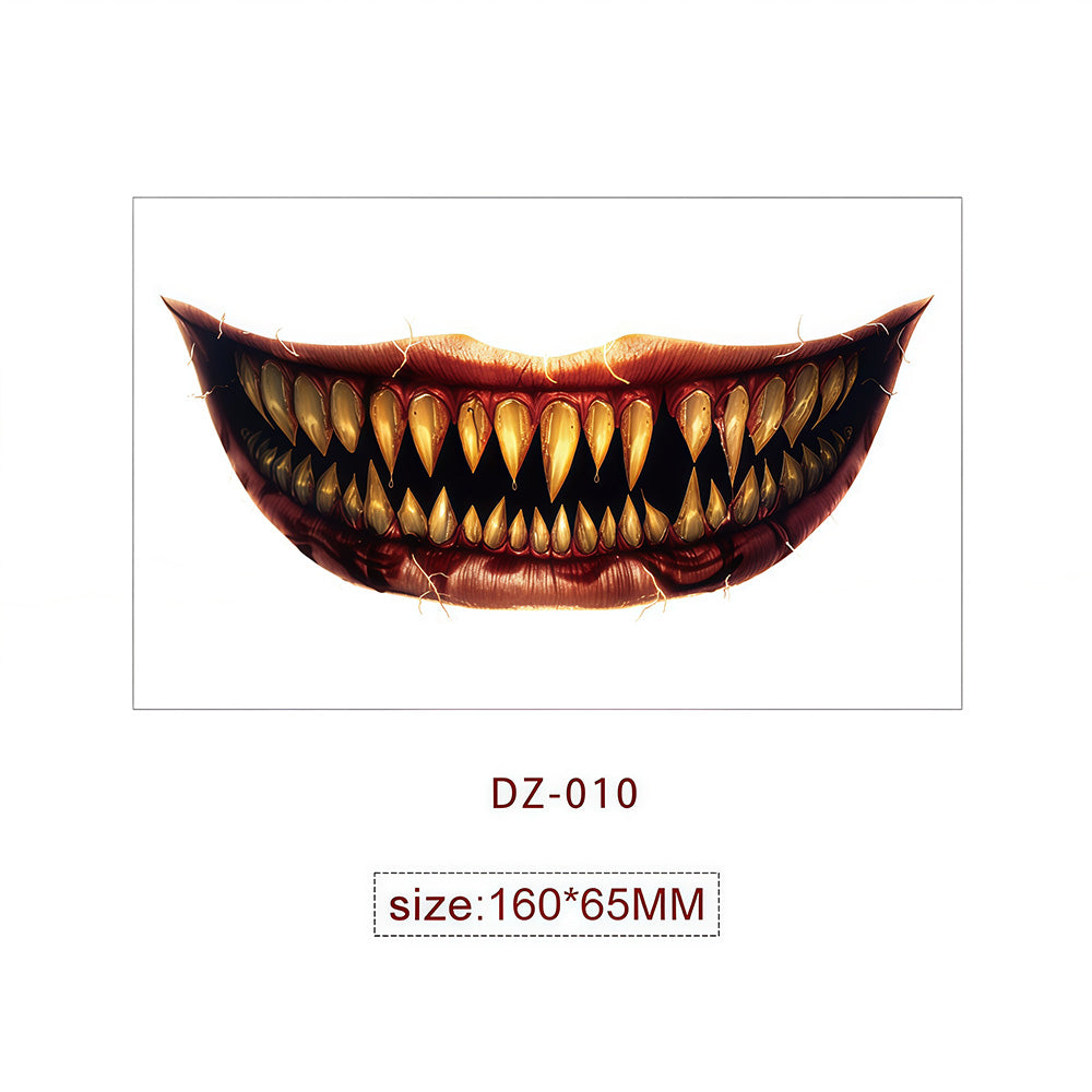 Halloween Tattoo - Terrifying and Thrilling Big Mouth Tattoo Sticker