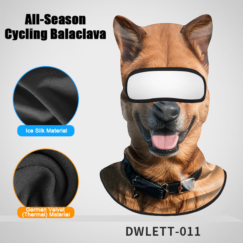 All-Season Cycling Balaclava Face Mask – Breathable Ice Silk & Thermal Velvet Ski Mask, Full Coverage Animal Print Neck Gaiter for Men Women, Motorcycle Helmet Liner for Skiing Riding Hiking