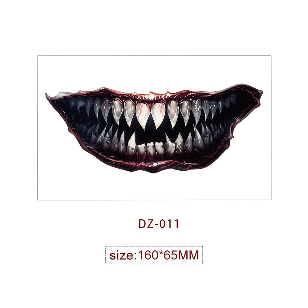 Halloween Tattoo - Terrifying and Thrilling Big Mouth Tattoo Sticker
