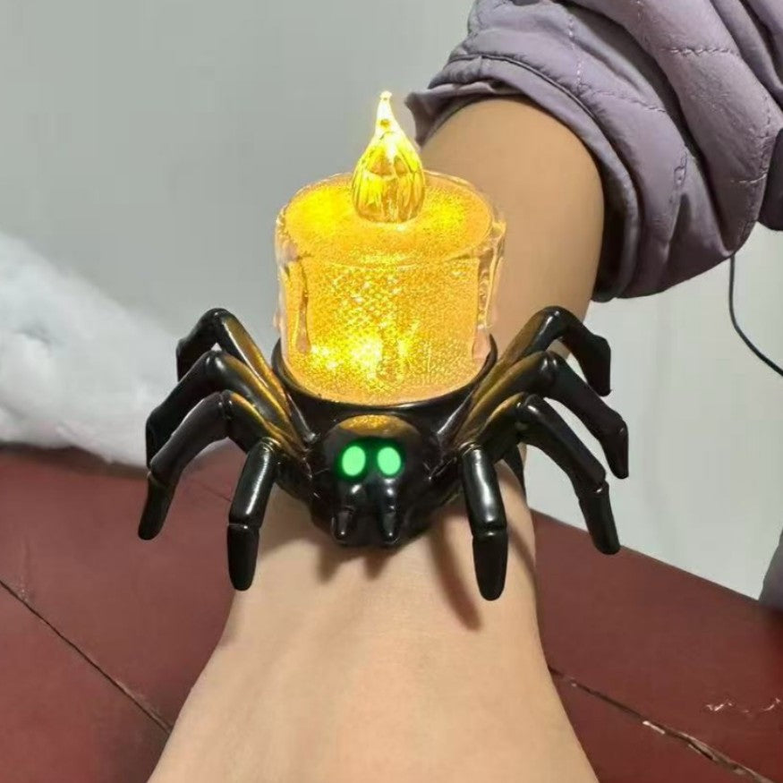 Halloween glowing spider lantern, eye-shaped candles, skull wristbands, handbands lights