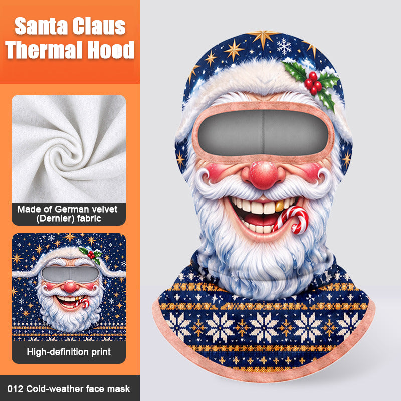 Christmas Balaclava Full Face Mask for Men Women – Funny Santa Thermal Ski Mask, Windproof Warm Fleece Winter Face Cover with Neck Protection, Holiday Gift