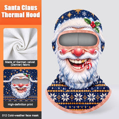 Christmas Balaclava Full Face Mask for Men Women – Funny Santa Thermal Ski Mask, Windproof Warm Fleece Winter Face Cover with Neck Protection, Holiday Gift