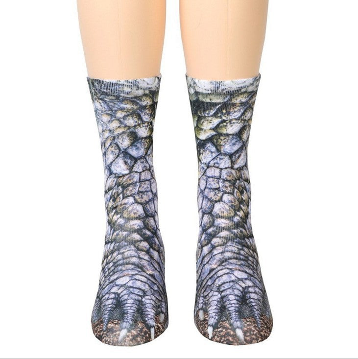 3D Animal Paw Print Socks, Novelty Realistic Animal Feet Crew Socks, Funny Tiger Cat Dog Paw Socks for Halloween Cosplay Party, Prank Gift for Men Women