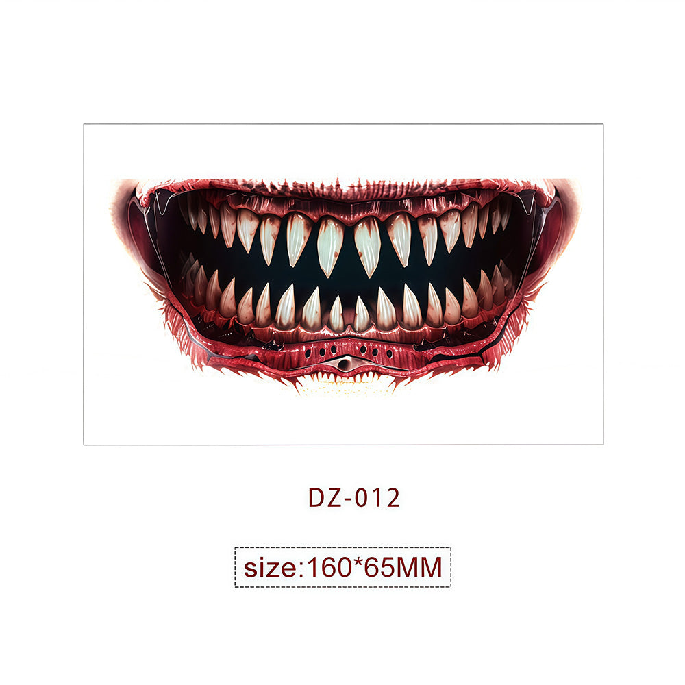 Halloween Tattoo - Terrifying and Thrilling Big Mouth Tattoo Sticker