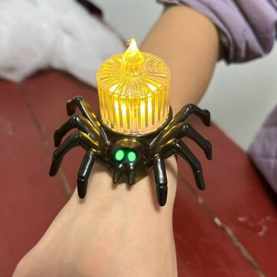 Halloween glowing spider lantern, eye-shaped candles, skull wristbands, handbands lights