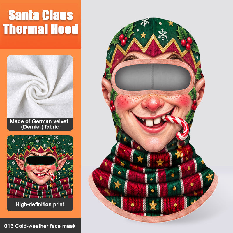 Christmas Balaclava Full Face Mask for Men Women – Funny Santa Thermal Ski Mask, Windproof Warm Fleece Winter Face Cover with Neck Protection, Holiday Gift