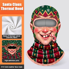 Christmas Balaclava Full Face Mask for Men Women – Funny Santa Thermal Ski Mask, Windproof Warm Fleece Winter Face Cover with Neck Protection, Holiday Gift