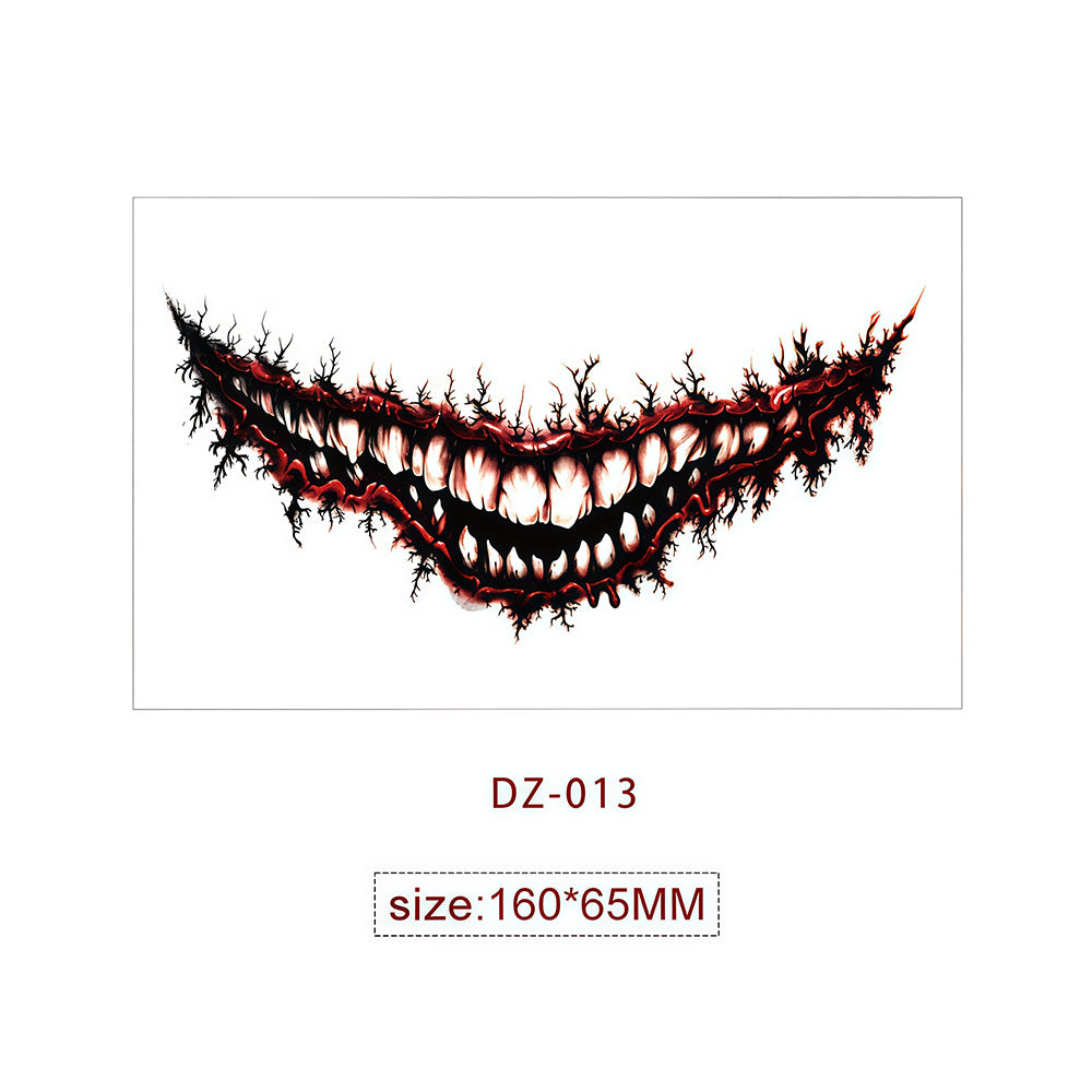 Halloween Tattoo - Terrifying and Thrilling Big Mouth Tattoo Sticker
