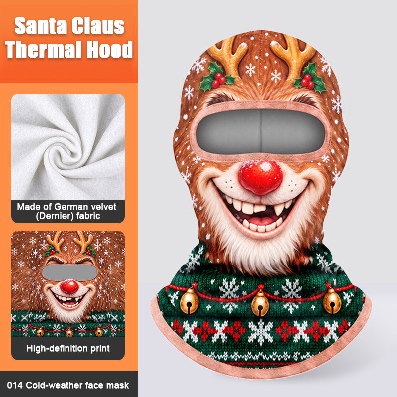 Christmas Balaclava Full Face Mask for Men Women – Funny Santa Thermal Ski Mask, Windproof Warm Fleece Winter Face Cover with Neck Protection, Holiday Gift