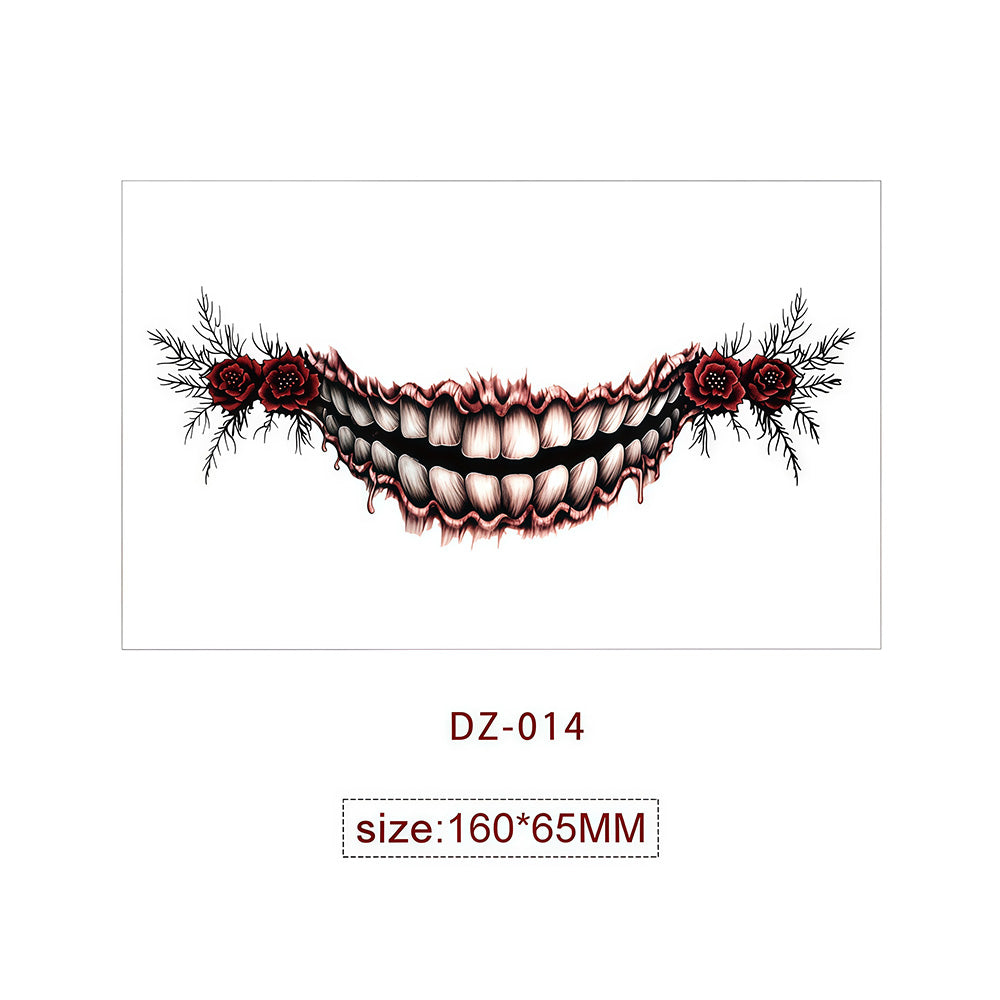 Halloween Tattoo - Terrifying and Thrilling Big Mouth Tattoo Sticker