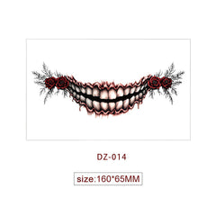 Halloween Tattoo - Terrifying and Thrilling Big Mouth Tattoo Sticker