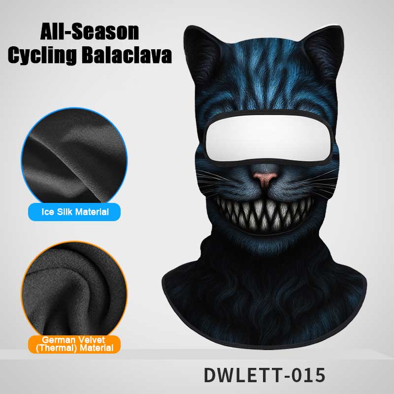 All-Season Cycling Balaclava Face Mask – Breathable Ice Silk & Thermal Velvet Ski Mask, Full Coverage Animal Print Neck Gaiter for Men Women, Motorcycle Helmet Liner for Skiing Riding Hiking