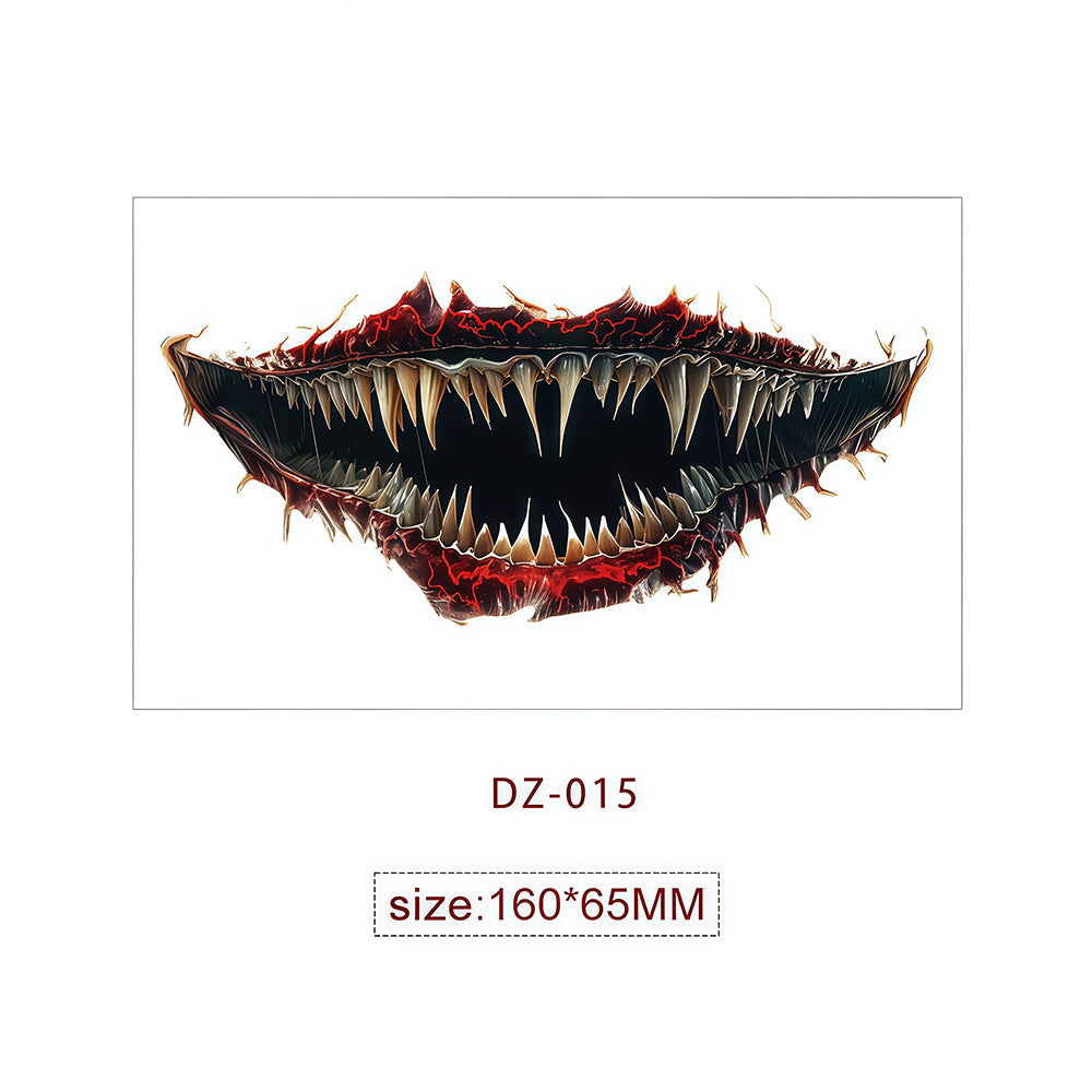 Halloween Tattoo - Terrifying and Thrilling Big Mouth Tattoo Sticker