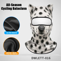 All-Season Cycling Balaclava Face Mask – Breathable Ice Silk & Thermal Velvet Ski Mask, Full Coverage Animal Print Neck Gaiter for Men Women, Motorcycle Helmet Liner for Skiing Riding Hiking