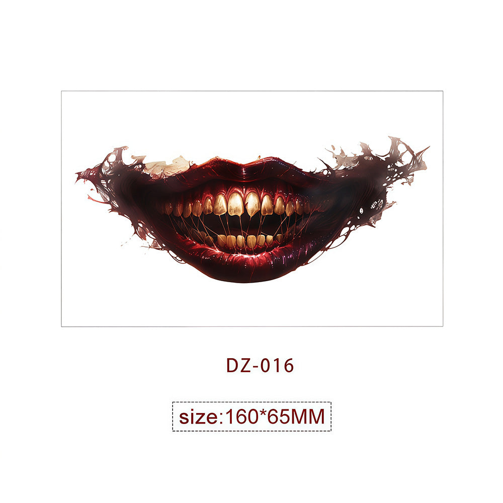 Halloween Tattoo - Terrifying and Thrilling Big Mouth Tattoo Sticker