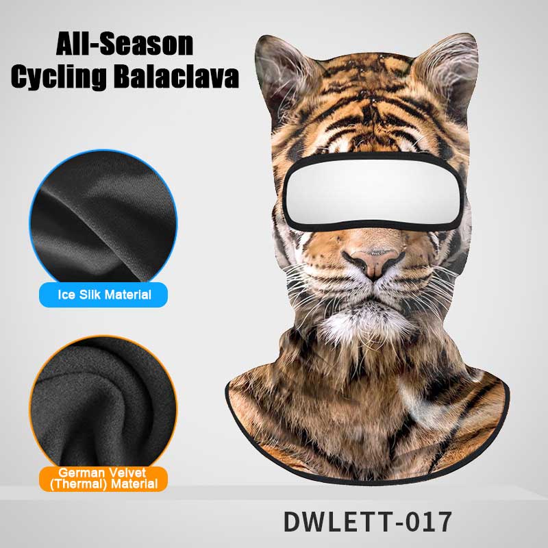 All-Season Cycling Balaclava Face Mask – Breathable Ice Silk & Thermal Velvet Ski Mask, Full Coverage Animal Print Neck Gaiter for Men Women, Motorcycle Helmet Liner for Skiing Riding Hiking