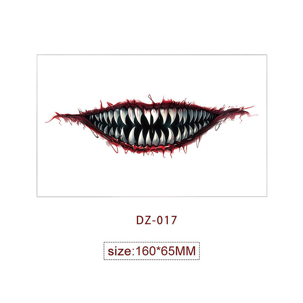 Halloween Tattoo - Terrifying and Thrilling Big Mouth Tattoo Sticker