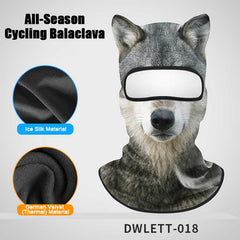 All-Season Cycling Balaclava Face Mask – Breathable Ice Silk & Thermal Velvet Ski Mask, Full Coverage Animal Print Neck Gaiter for Men Women, Motorcycle Helmet Liner for Skiing Riding Hiking