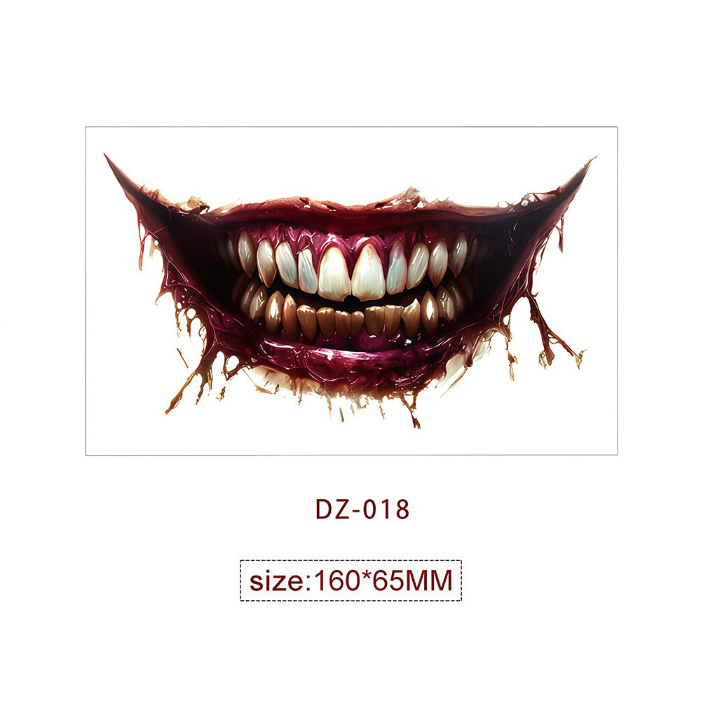 Halloween Tattoo - Terrifying and Thrilling Big Mouth Tattoo Sticker