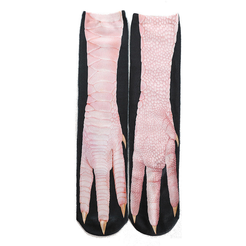 3D Animal Paw Print Socks, Novelty Realistic Animal Feet Crew Socks, Funny Tiger Cat Dog Paw Socks for Halloween Cosplay Party, Prank Gift for Men Women