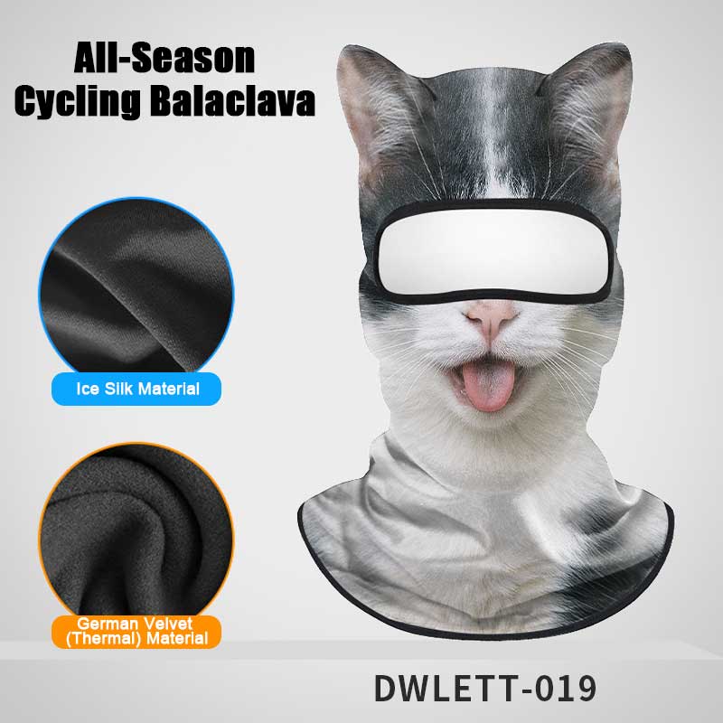 All-Season Cycling Balaclava Face Mask – Breathable Ice Silk & Thermal Velvet Ski Mask, Full Coverage Animal Print Neck Gaiter for Men Women, Motorcycle Helmet Liner for Skiing Riding Hiking