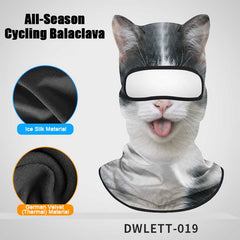 All-Season Cycling Balaclava Face Mask – Breathable Ice Silk & Thermal Velvet Ski Mask, Full Coverage Animal Print Neck Gaiter for Men Women, Motorcycle Helmet Liner for Skiing Riding Hiking