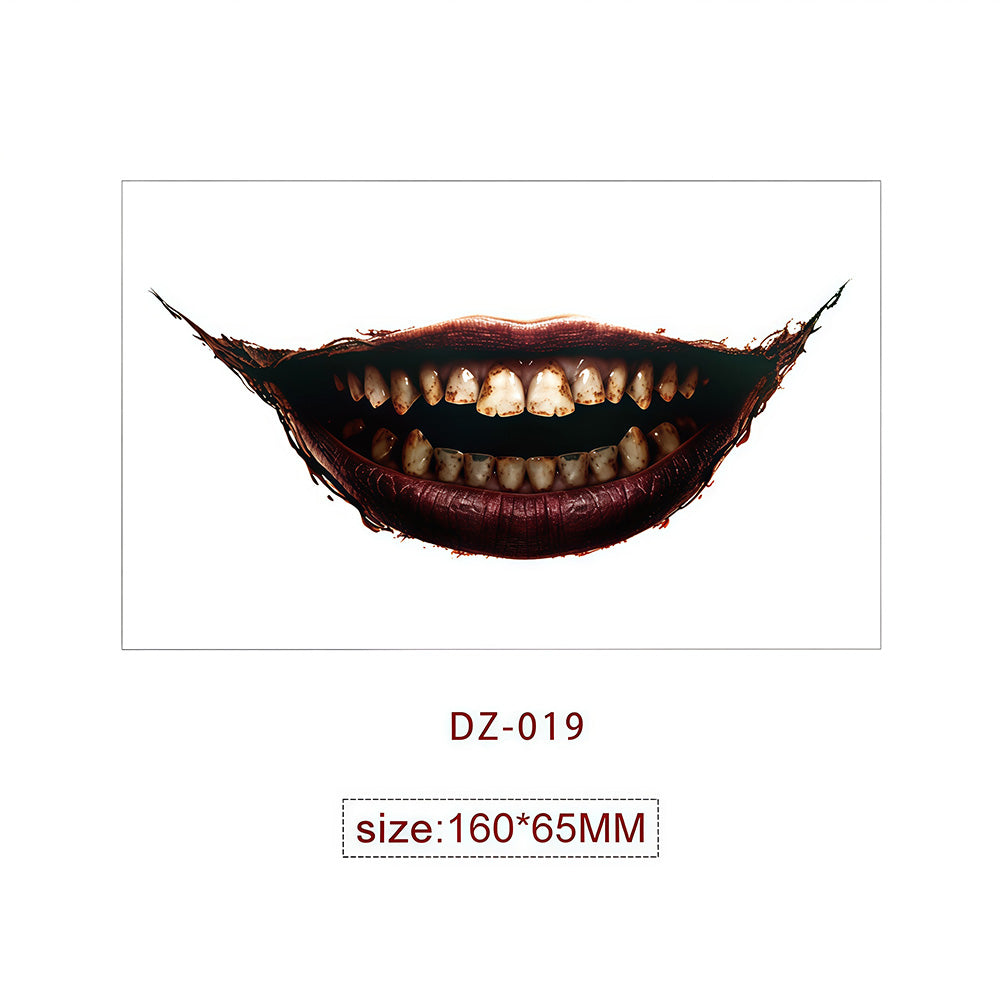 Halloween Tattoo - Terrifying and Thrilling Big Mouth Tattoo Sticker