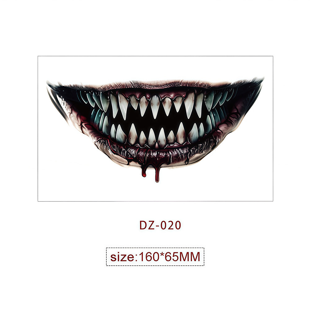 Halloween Tattoo - Terrifying and Thrilling Big Mouth Tattoo Sticker