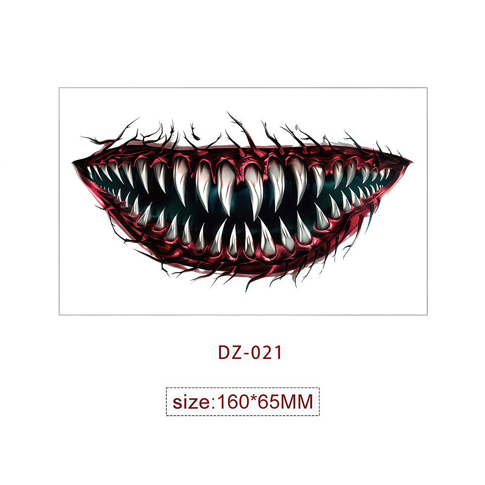 Halloween Tattoo - Terrifying and Thrilling Big Mouth Tattoo Sticker
