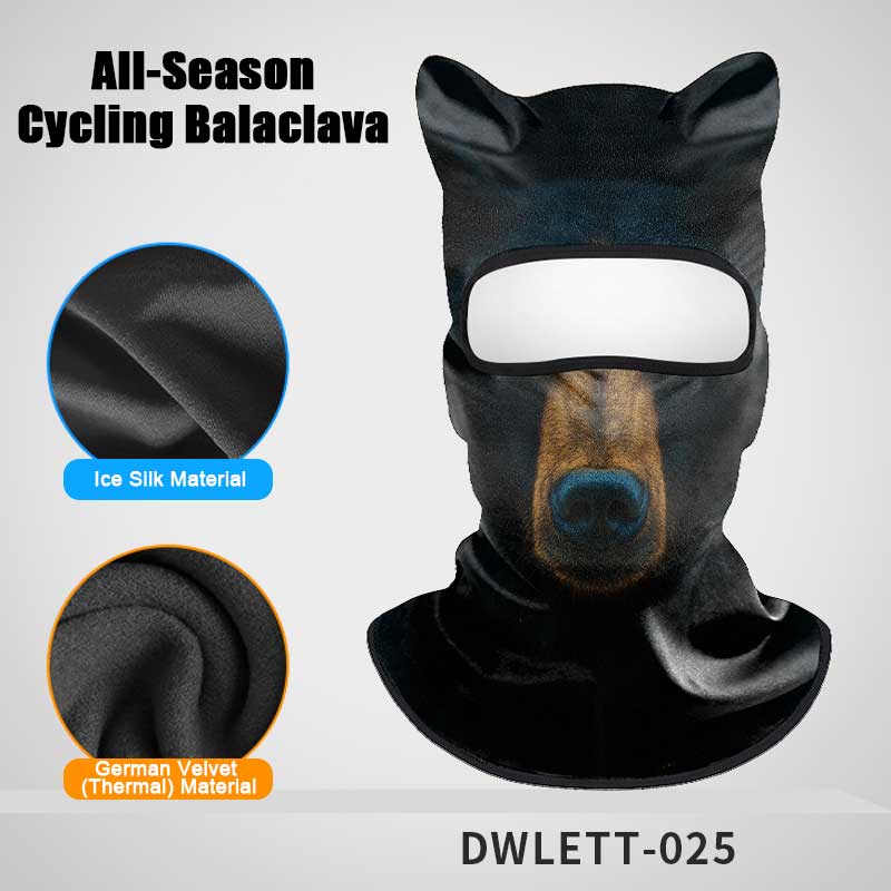 All-Season Cycling Balaclava Face Mask – Breathable Ice Silk & Thermal Velvet Ski Mask, Full Coverage Animal Print Neck Gaiter for Men Women, Motorcycle Helmet Liner for Skiing Riding Hiking