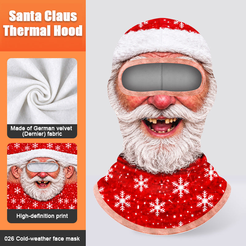 Christmas Balaclava Full Face Mask for Men Women – Funny Santa Thermal Ski Mask, Windproof Warm Fleece Winter Face Cover with Neck Protection, Holiday Gift